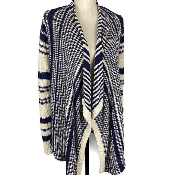 Lucky Brand Cardigan Sweater Open Front Knit Striped 7w51170 Womens Sz XS - Picture 13 of 13